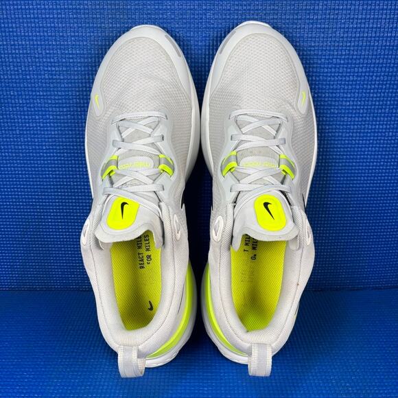 🔴 Nike React Miler Men Size 12.5 Grey Yellow Athletic Running Shoes CW1777-005 - Picture 6 of 8